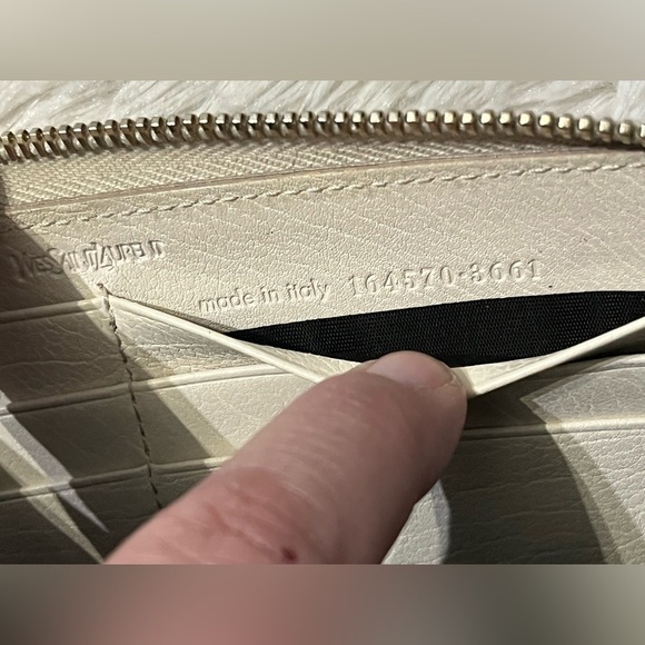 Yves Saint Laurent Cream Leather Wallet with Gold Hardware - Picture 15 of 16